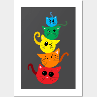 Rainbow Cats Posters and Art